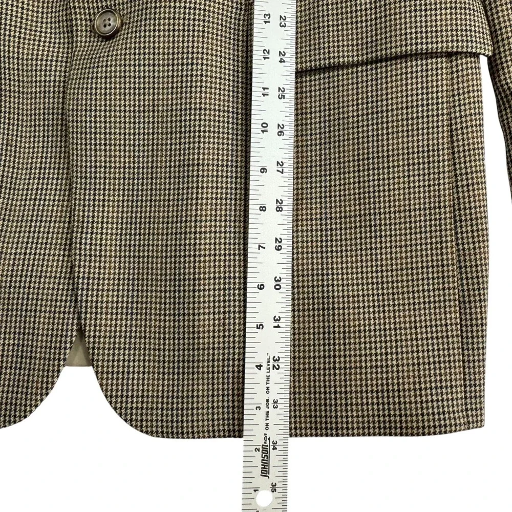 Lauren Ralph‎ Lauren Brown Blazer Sport Coat Mens 42XL Wool Houndstooth VTG 1998